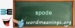 WordMeaning blackboard for spode